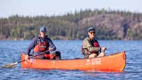 Two people canoeing